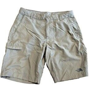 THE NORTH FACE Shorts Men's Size 32 Tan Khaki Nylon Cargo Hiking Outdoor Pockets
